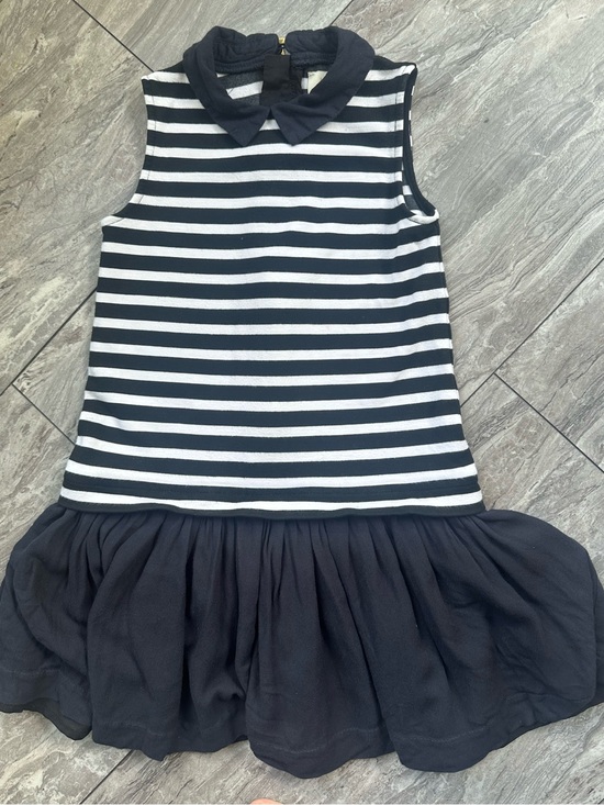 kate spade Other - kate spade Black and White Striped Dress with Black Collar 7Y 0209